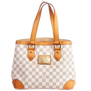 Authentic Lous Vuitton Damer Azur Canvas Hampstead MM Shoulder Bag